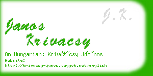 janos krivacsy business card